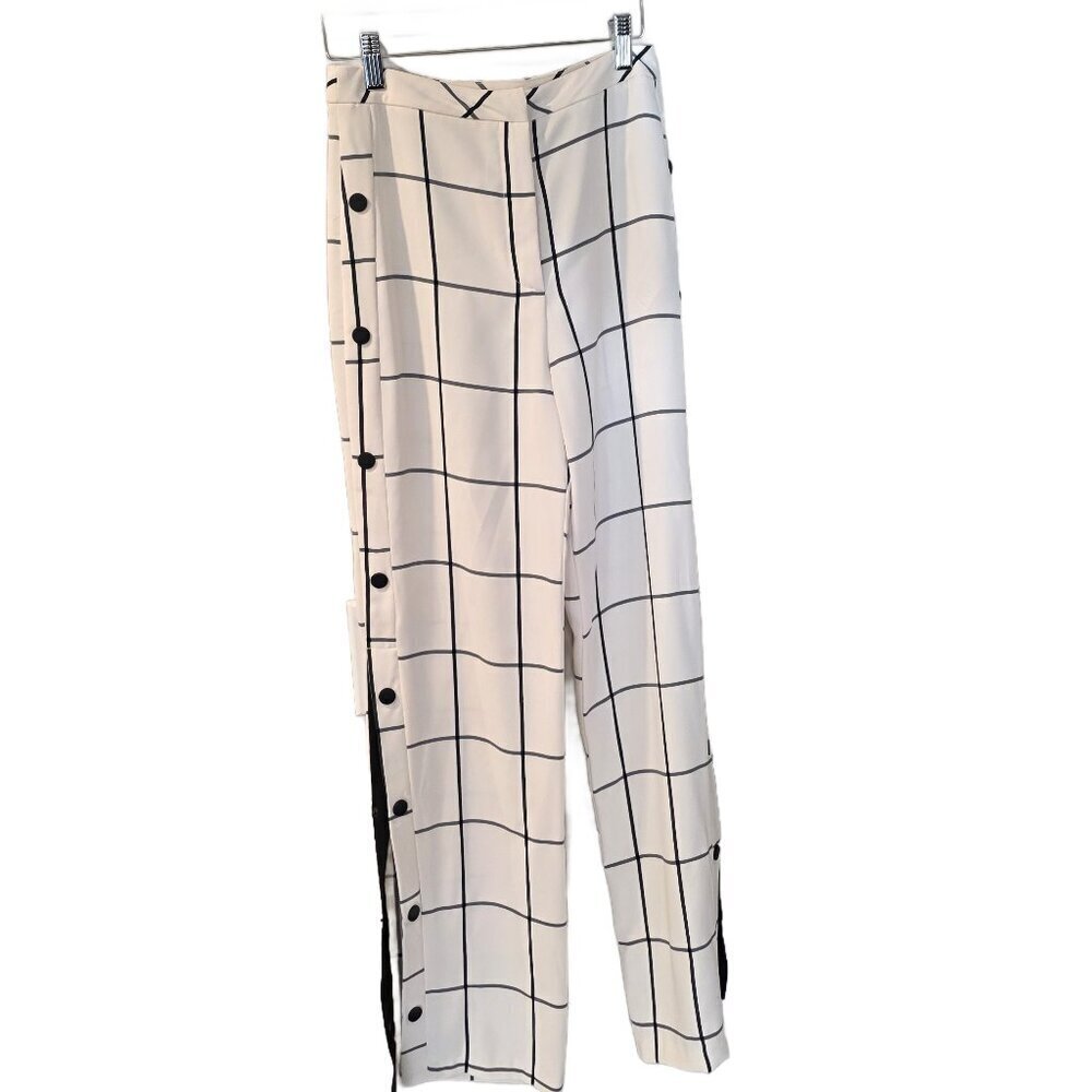TOPSHOP Window pane Pants with Side Button Detail - sz 2